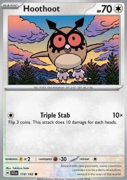 Hoothoot (SCR 114) Reverse Holo