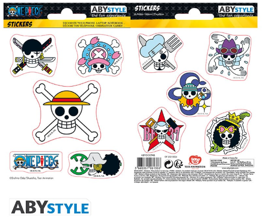 ONE PIECE Αυτοκόλλητα Straw Hat Skulls (16x11cm)