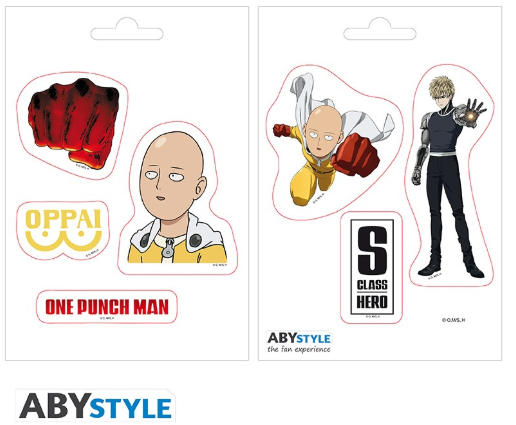 ONE PUNCH MAN Αυτοκόλλητα Saitama and Icons (16x11cm)