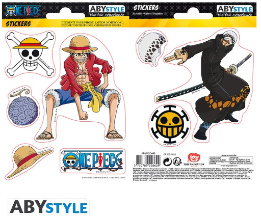 ONE PIECE Αυτοκόλλητα Luffy & Law (16x11cm)