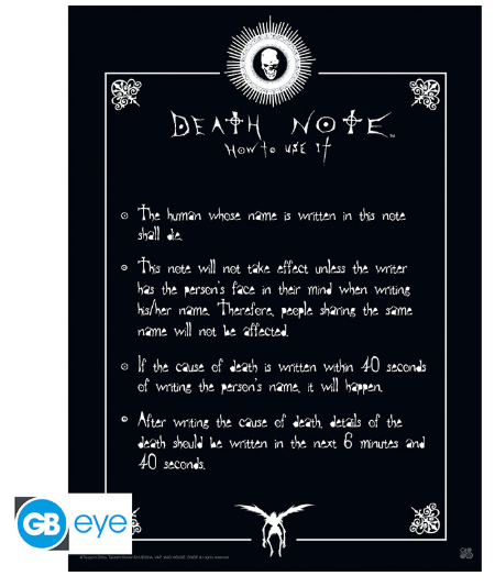 DEATH NOTE Αφίσα Rules (52x38cm)